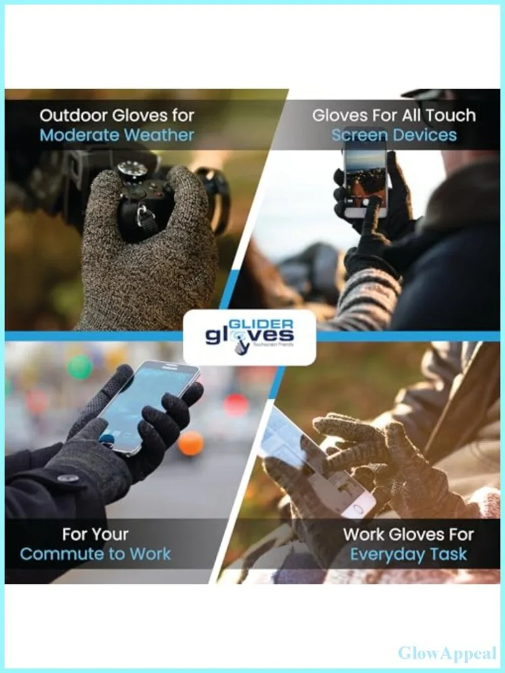 Touch Screen Gloves for Men & Women - 10-Finger Gaming Gloves, Anti-Slip Palm